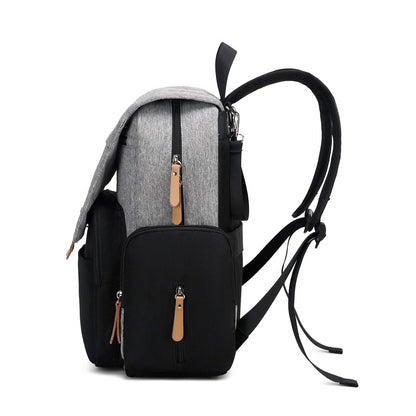 Wickeltasche Rucksack Grau/Schwarz